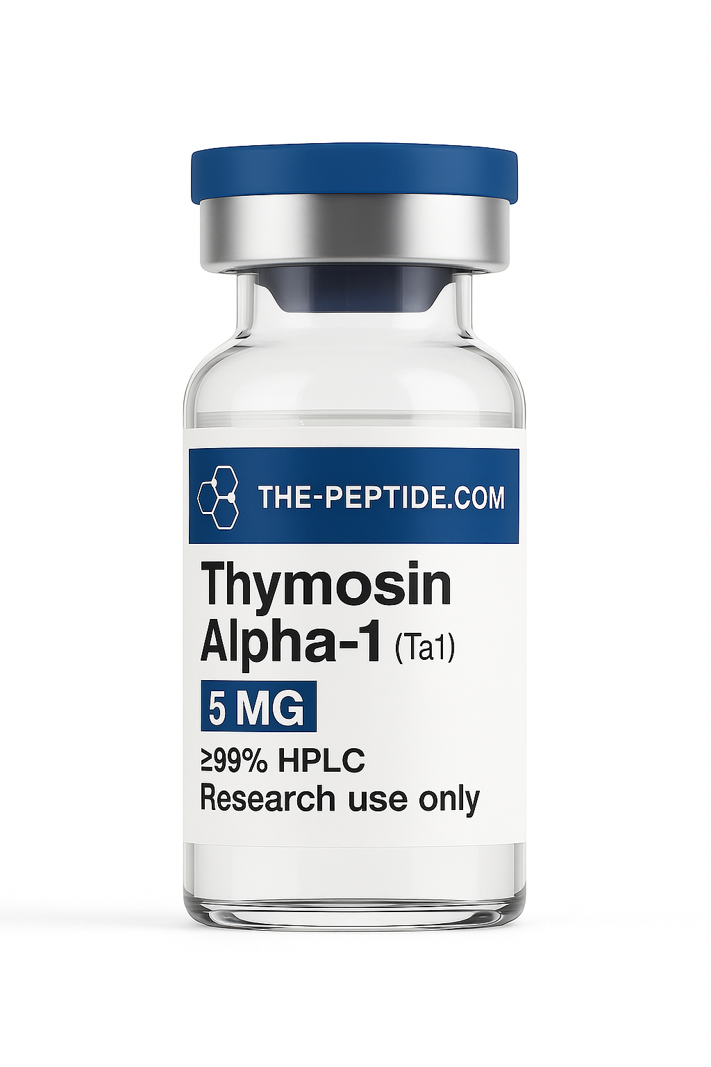 Vial of Thymosin Alpha-1 peptide for research purposes.