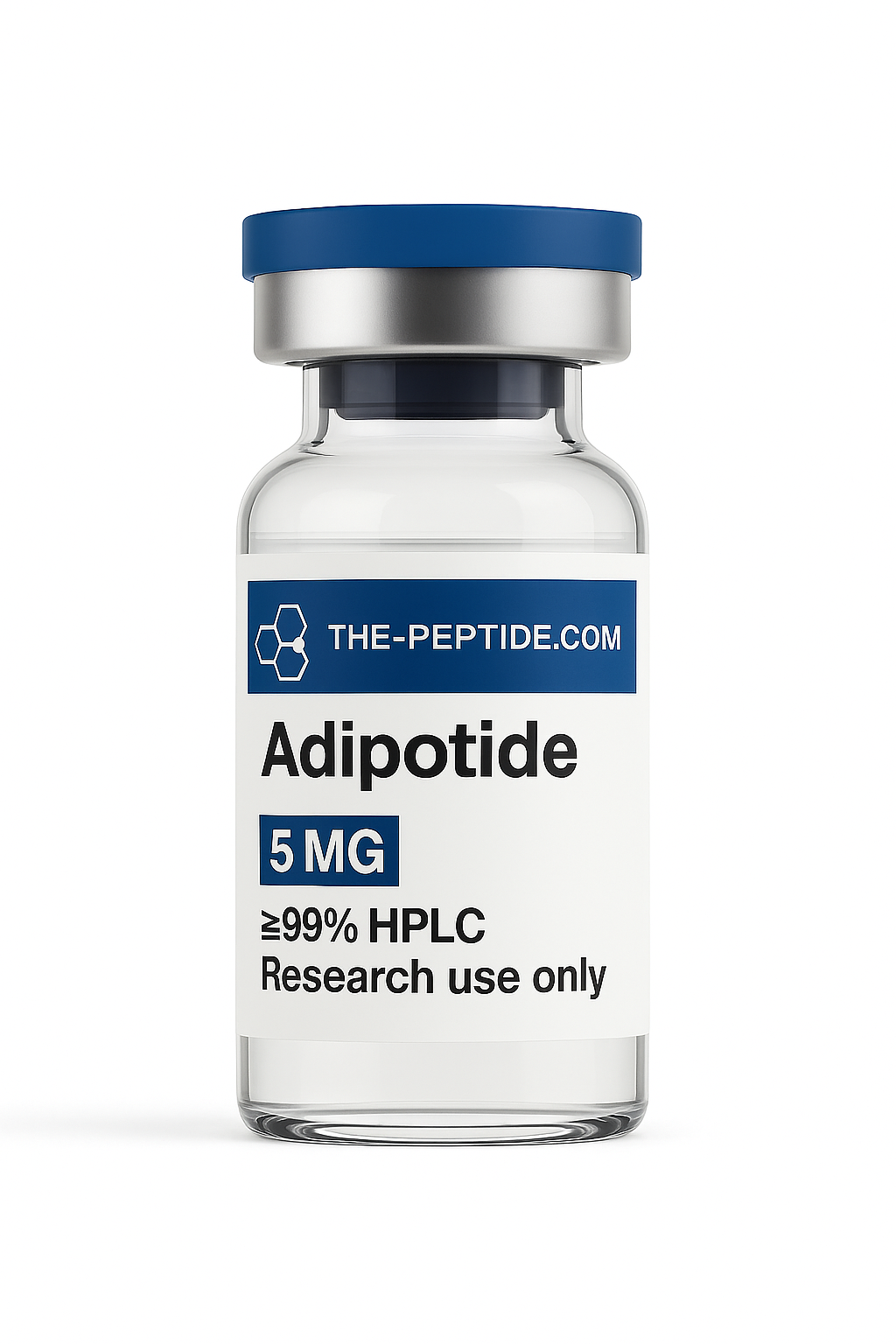 Vial of Adipotide peptide for research use, 5mg, high purity.