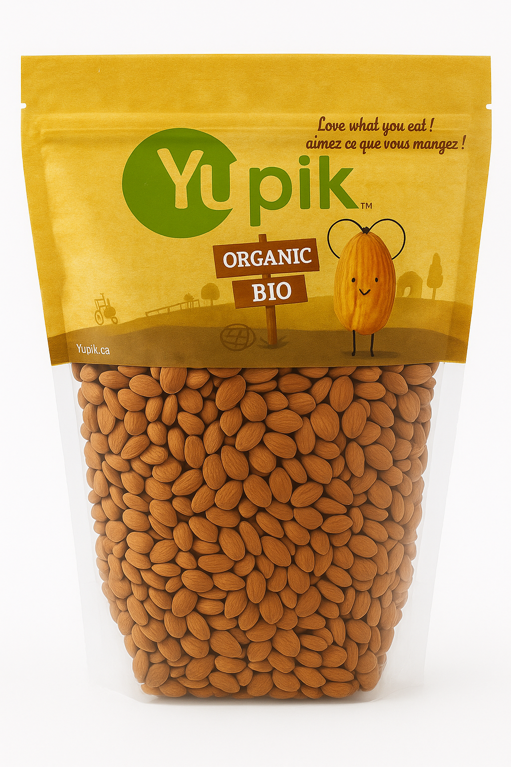 A package of Yupik organic lentils in a transparent bag.